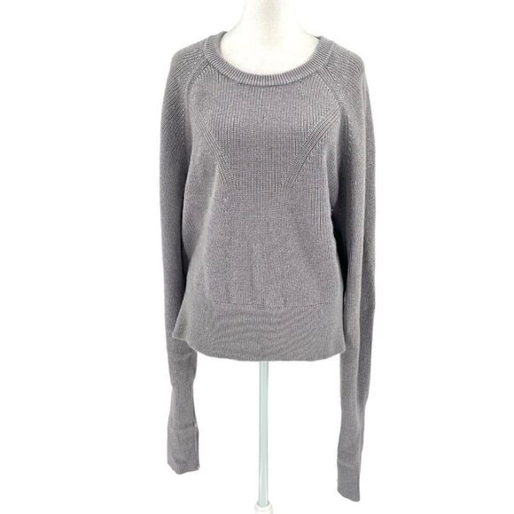*Banana Republic 100% Merino Wool Pullover Sweater Cropped Purple Gray size XL - Picture 1 of 6